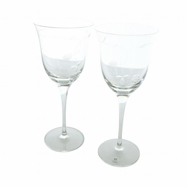 ウェッジウッド WEDGWOOD ワイングラス 2個 セット ガラス 食器 ロゴ ガラス 花柄 クリ...