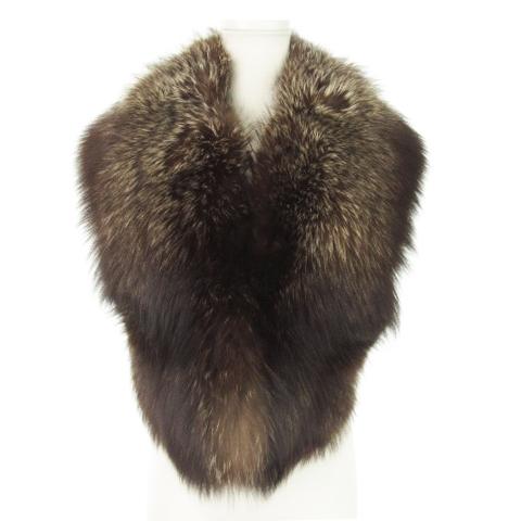 ファーマフラー ショール ティペット フォックス 毛皮 茶 ブラウン /AO23 ■GY18 レディ...