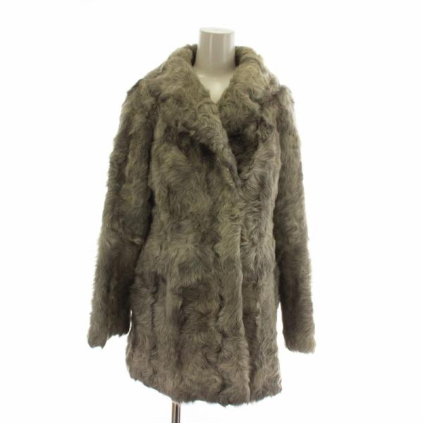 ムーンバット MOONBAT ファーコート アウター 毛皮 ラムファー ミドル グレー /XZ ■G...