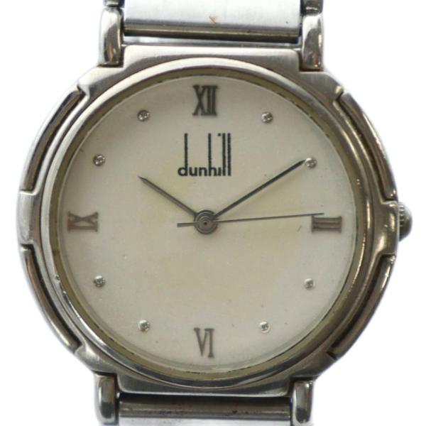 ダンヒル dunhill ジャンク品 腕時計 ウォッチ クォーツ ローマン ロゴ シルバー色 ■GY...