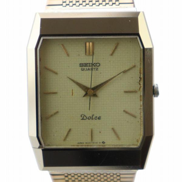 セイコー SEIKO ドルチェ Dolce 腕時計 ウォッチ クォーツ スクエア ロゴ ゴールド色 ...