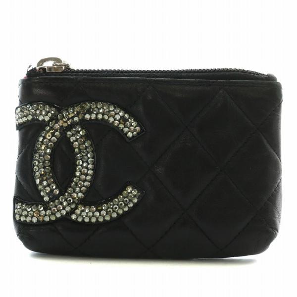 シャネル CHANEL カンボンライン 15番台 小銭入れ コインケース レザー キルティング ココ...