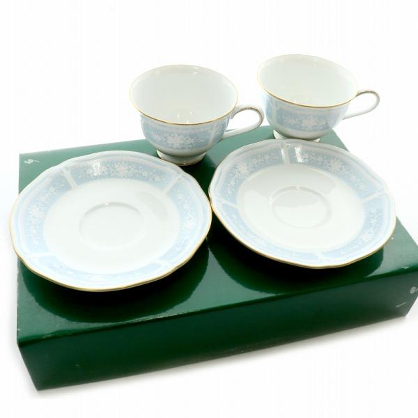 ノリタケ Noritake レースウッドゴールド 食器 カップ ソーサー 2個セット 花柄 白 ホワ...