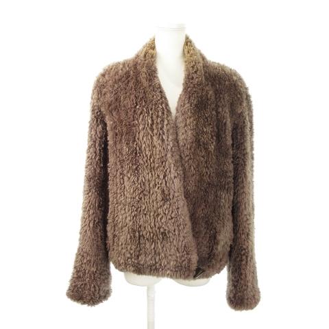 ポーラリシュマン PAULA LISHMAN ファージャケット ビーバー 毛皮 ショールカラー ニッ...