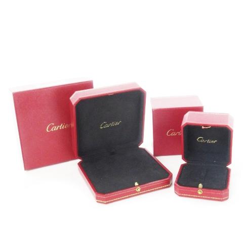 カルティエ Cartier 空箱 2点セット アクセサリーBOX 化粧箱 保存ケース レザー 革 プ...