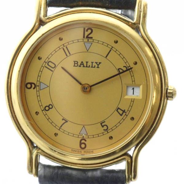 バリー BALLY 腕時計 ウォッチ クォーツ カレンダー付き ラウンド ゴールド色 72.03 ■...