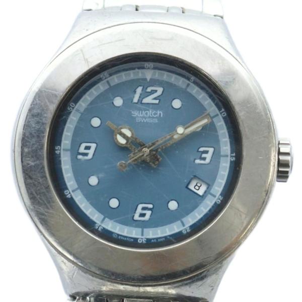 スウォッチ SWATCH アイロニー IRONY 腕時計 ウォッチ クォーツ 青文字盤 カレンダー付...