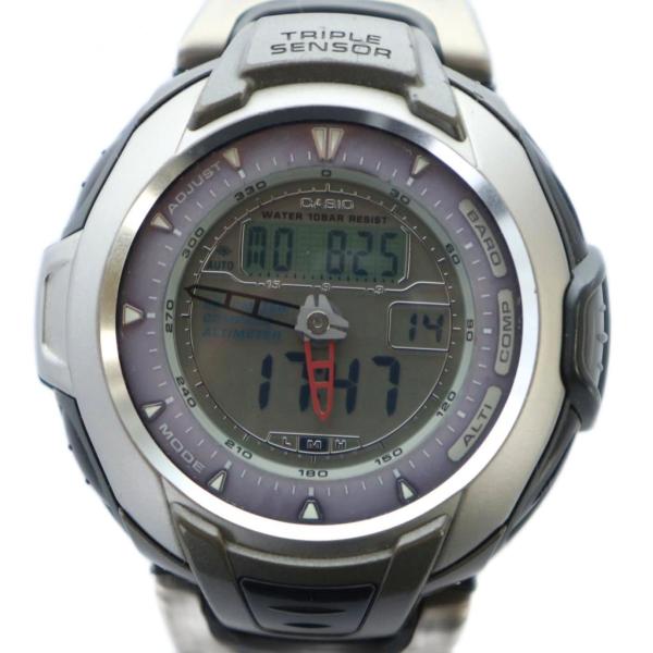 カシオ CASIO プロトレック スポーツギア 腕時計 ウォッチ タフソーラー アナデジ ロゴ カレ...