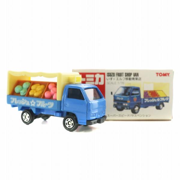 トミー TOMY 赤箱 No.90 いすゞ エルフ移動青果店 1/78 トミカ ミニカー 青 ブルー...