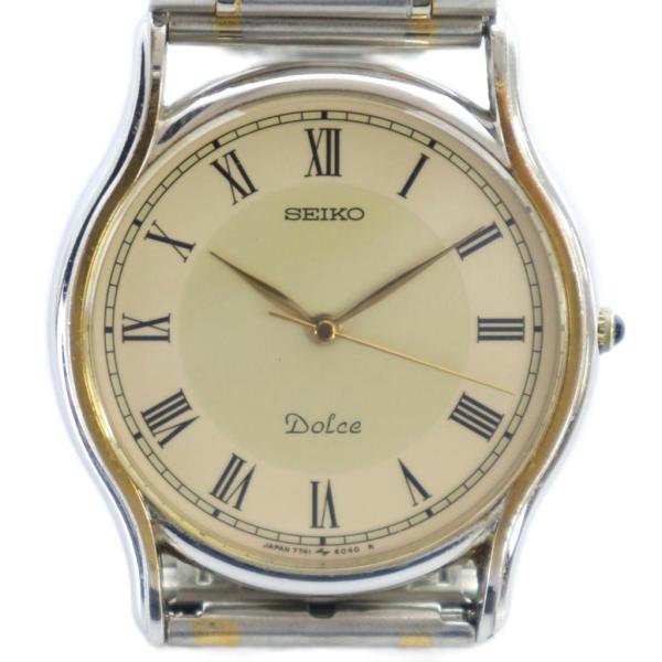 セイコー SEIKO ドルチェ DOLCE 腕時計 ウォッチ クォーツ ローマン ロゴ ゴールド色 ...
