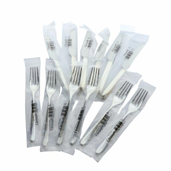 未使用品 クリストフル Christofle ナイフ フォーク セット カトラリー 食器 ロゴ シル...