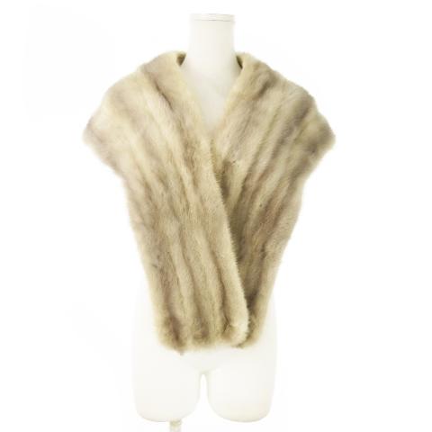 ノーブランド ファーショール ファーストール ファーマフラー サファイアミンクファー 毛皮 和装 グ...