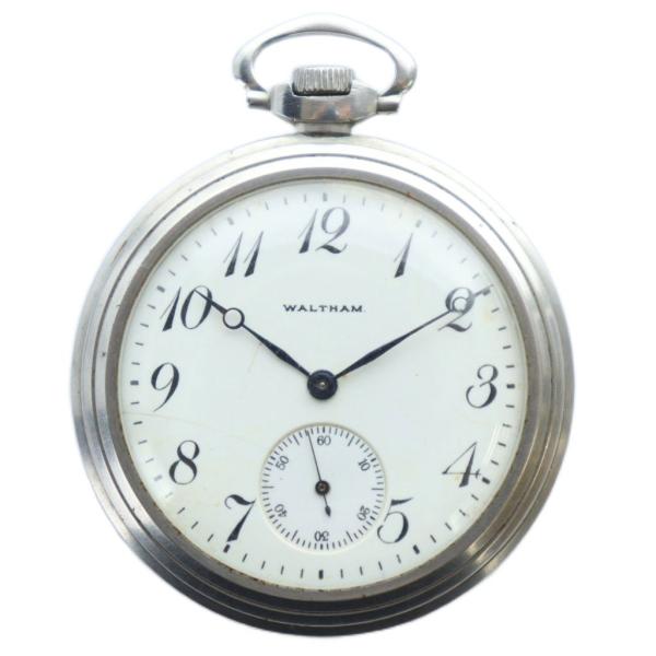 ウォルサム WALTHAM アンティーク ジャンク品 懐中時計 ウォッチ 手巻き ロゴ スモセコ 白...