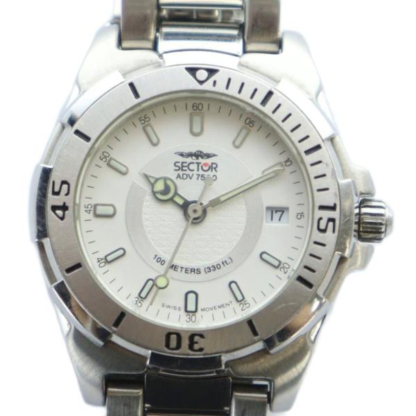 セクター SECTOR 腕時計 ウォッチ クォーツ カレンダー付き 白文字盤 シルバー色 ADV75...