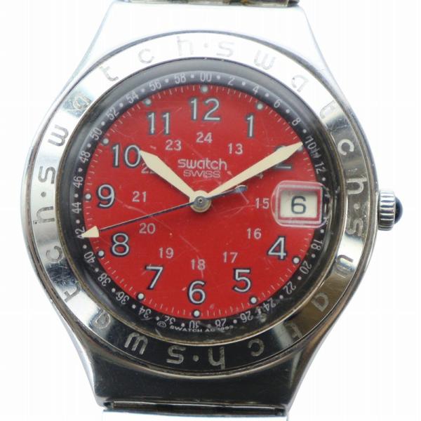 スウォッチ SWATCH アイロニー IRONY 腕時計 ウォッチ クォーツ ロゴ 赤文字盤 カレン...