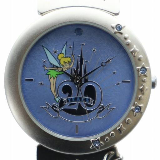 東京ディズニーランド 20周年 ティンカーベルモチーフ 腕時計 ウォッチ クォーツ ロゴ 青文字盤 ...