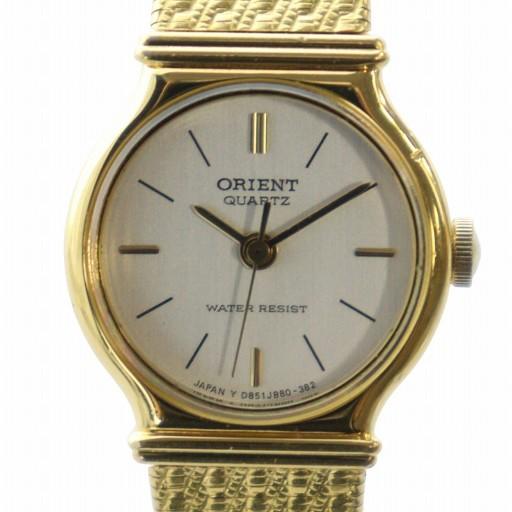 オリエント ORIENT 腕時計 ウォッチ クォーツ ロゴ 白文字盤 ゴールド色 D8597Z-00...