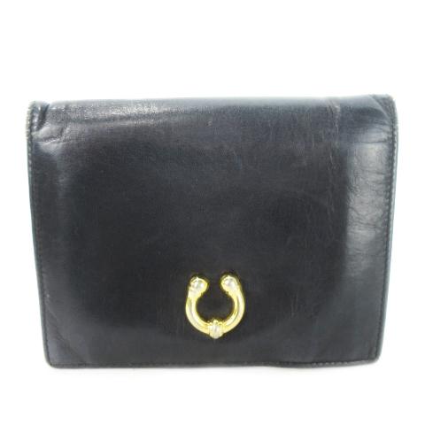 グッチ GUCCI 二つ折り財布 ウォレット 小銭入れあり レザー 革 ホースシュー ワンポイント ...