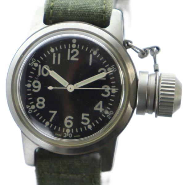 ゼノ ネイビー ZENO NAVY 腕時計 ウォッチ 手巻き 黒文字盤 ロゴ シルバー色 ■GY18...