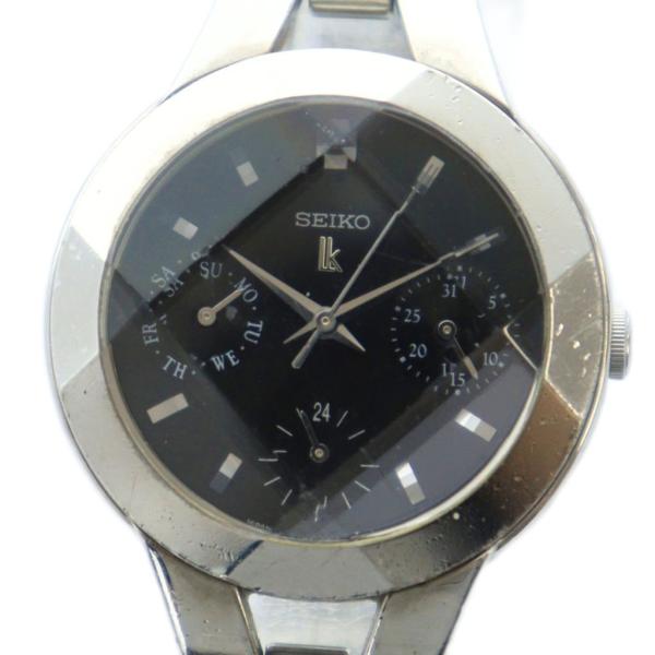 セイコー SEIKO ルキア lk 腕時計 ウォッチ クォーツ カットガラス クロノグラフ 黒文字盤...