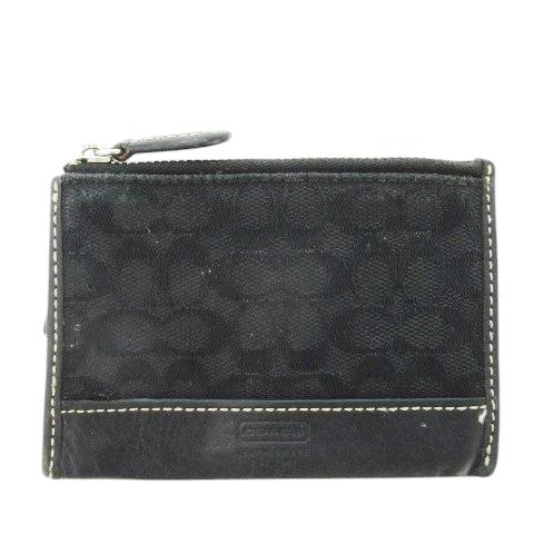 コーチ COACH コインケース 小銭入れ キャンバス レザー 革 シグネチャー ロゴ型押し キーリ...