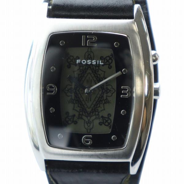 フォッシル FOSSIL 腕時計 ウォッチ クォーツ スクエア ロゴ レザーベルト シルバー色 1R...