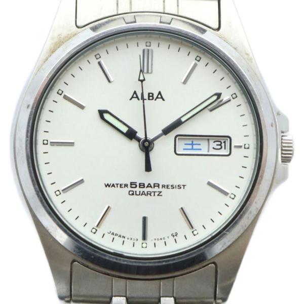 セイコー SEIKO ジャンク品 アルバ ALBA 腕時計 ウォッチ クォーツ カレンダー付き 白文...