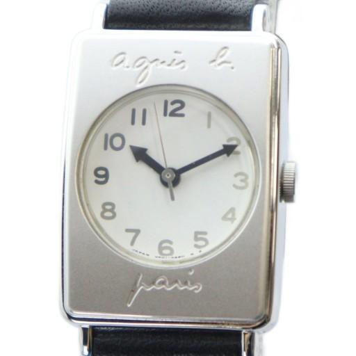 アニエスベー agnes b. ジャンク品 腕時計 ウォッチ クォーツ シルバーカラー 銀色 ロゴ ...