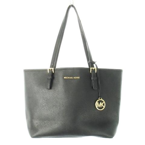 マイケルコース MICHAEL KORS トートバッグ PVC レザー 革 ロゴ 黒 ブラック /C...