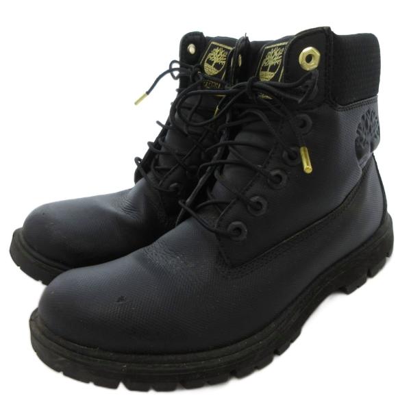 ティンバーランド Timberland ワークブーツ シューズ ロゴ ショート 25.5cm 黒 ブ...