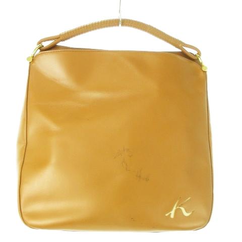 キタムラ Kitamura トートバッグ 2way ショルダーバッグ レザー ロゴ 茶 ブラウン /...