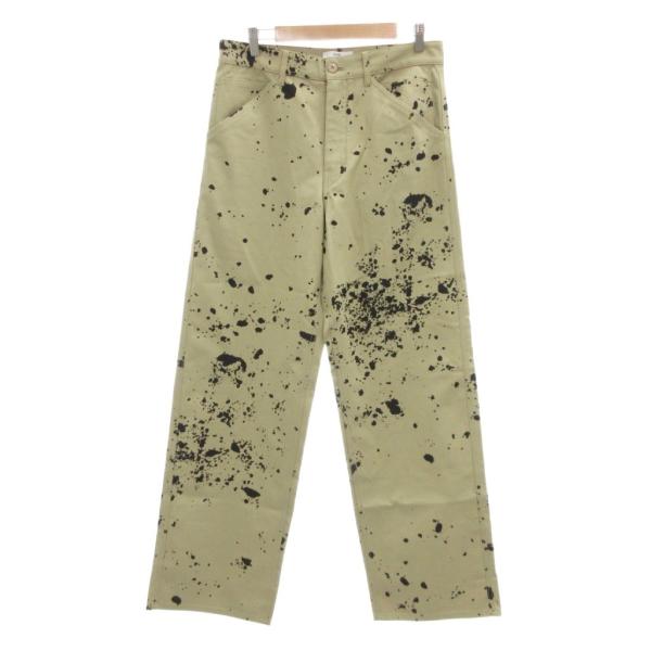オーエーエムシー OAMC パンツ チノパン スプラッタペイント 30 ベージュ 黒 ブラック /J...