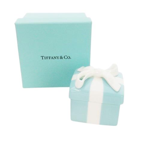 未使用品 ティファニー ミニブルーボウボックス リングピロー 小物入れ アクセサリーボックス 陶器 ...