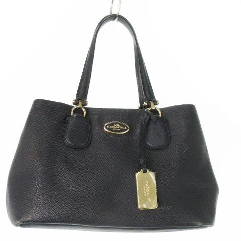 コーチ COACH ハンドバッグ レザー 革 ロゴ ロゴチャーム 紺 ネイビー /AO15 ■GY1...