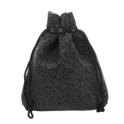 印傳屋 INDEN‐YA INDENYA 巾着 レザー 革 ディアスキン 鹿革 漆 薔薇 ローズ 和...