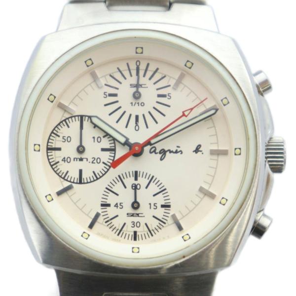 アニエスベー agnes b. V658-0A10 腕時計 ウォッチ クォーツ ロゴ クロノグラフ ...