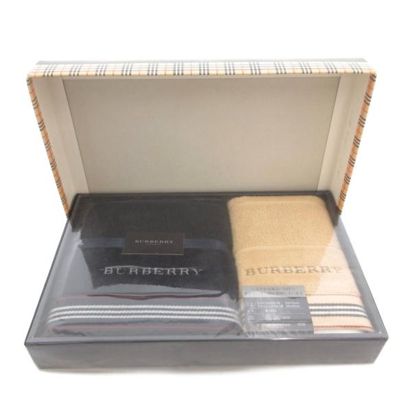 未使用品 バーバリー ロンドン BURBERRY LONDON 箱付き フェイスタオル ウォッシュタ...