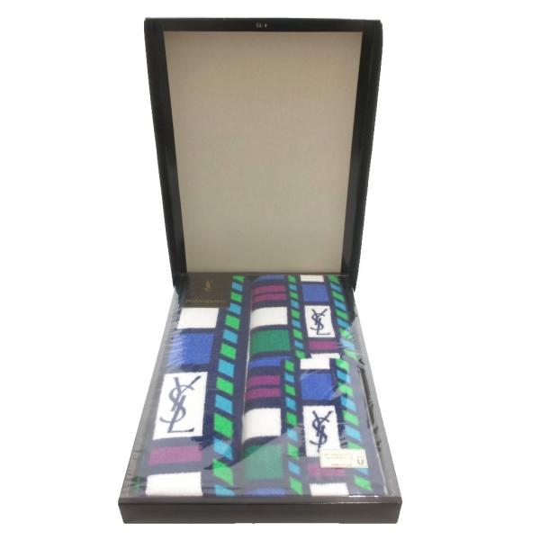 未使用品 イヴサンローラン YVES SAINT LAURENT 箱付き スポーツタオルスカーフ フ...