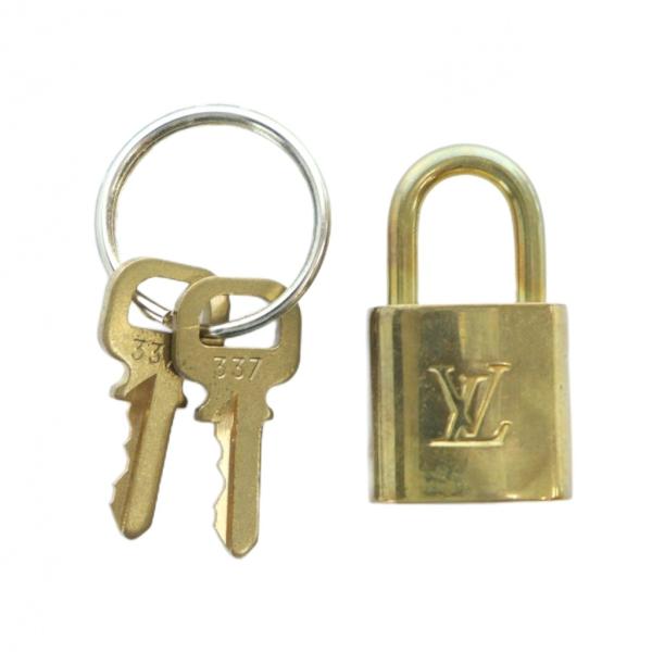 ルイヴィトン LOUIS VUITTON チャーム カデナ 錠前 刻印 鍵付き ロゴ ゴールド色 ■...