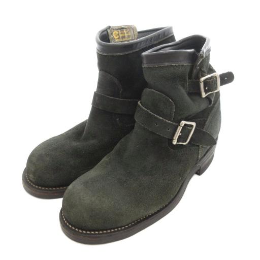 チペワ CHIPPEWA エンジニアブーツ スエード ショート 8E 黒 ブラック ビブラムソール ...