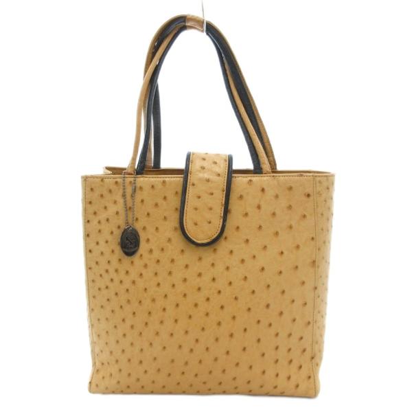 JRA認定 トートバッグ オーストリッチレザー 革 黄 イエロー /JS ■GY18 レディース