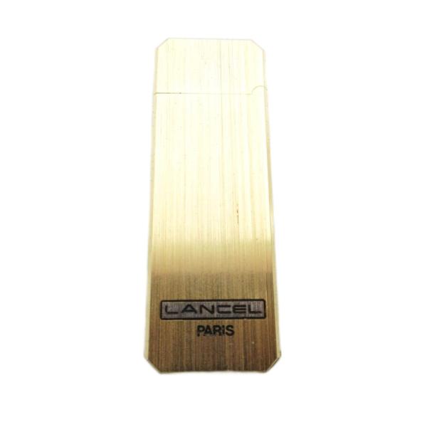 ランセル LANCEL ジャンク品 ガスライター ロゴ フリント式 ゴールドカラー /JS ■GY1...