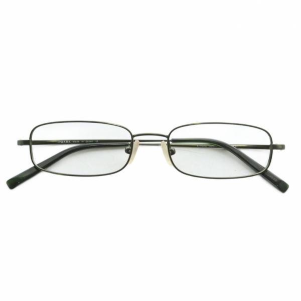 プラダ PRADA 眼鏡 メガネ レンズなし メタルフレーム スクエア ロゴ 50□17-137 カ...