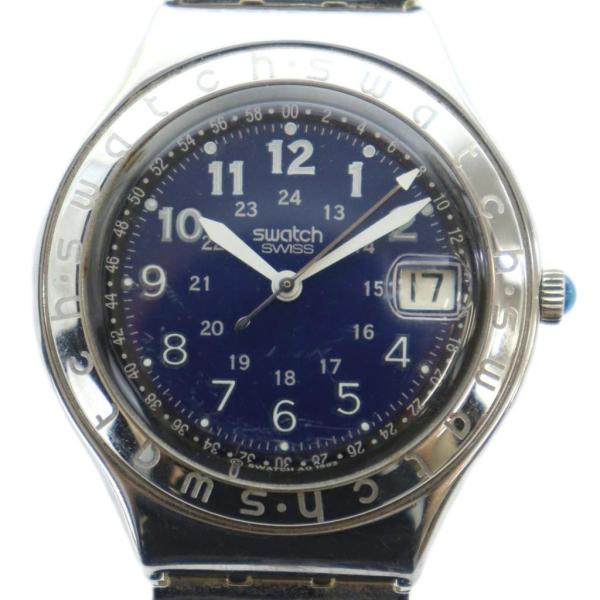 スウォッチ SWATCH IRONY 腕時計 ウォッチ クォーツ カレンダー付き 青文字盤 ロゴ シ...