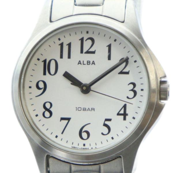 セイコー SEIKO アルバ ALBA V501-0EC0 腕時計 ウォッチ クォーツ 白文字盤 シ...