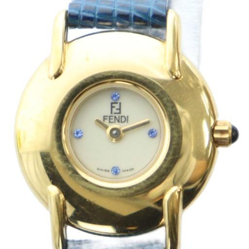 フェンディ FENDI 400L 腕時計 ウォッチ ゴールドカラー 金色 クォーツ 石付き ストーン...