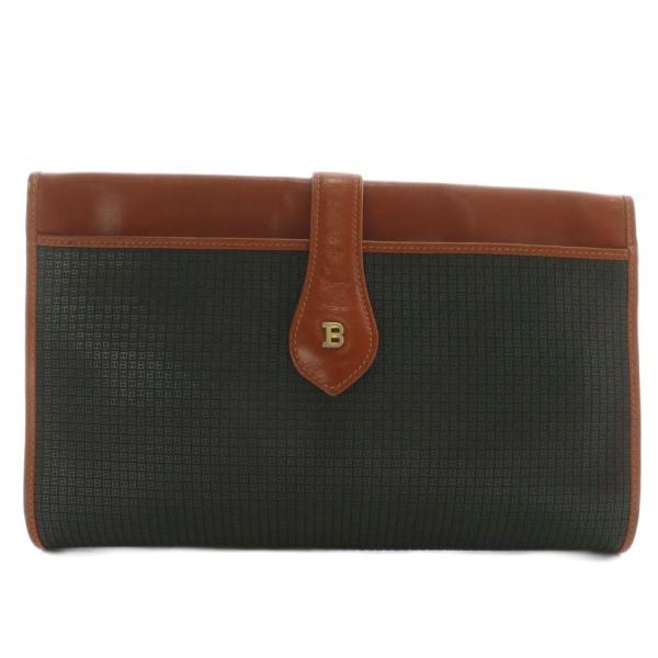バリー BALLY クラッチバッグ セカンドバッグ レザー ロゴ 総柄 ゴールド金具 茶色 ブラウン...