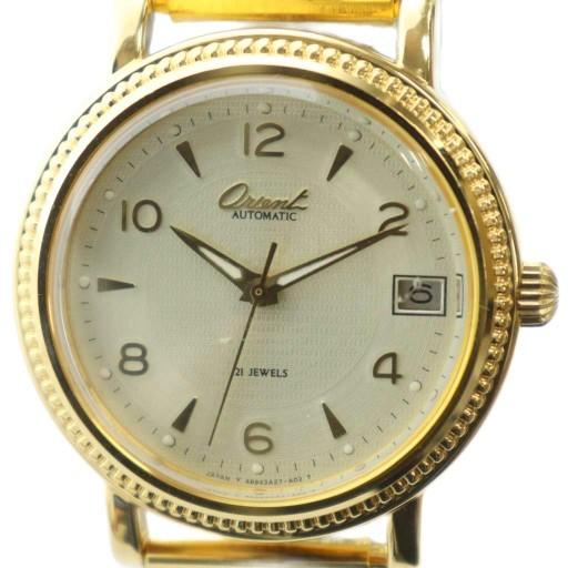 オリエント ORIENT 腕時計 ウォッチ ゴールドカラー 金色 自動巻き デイト 21石 カレンダ...
