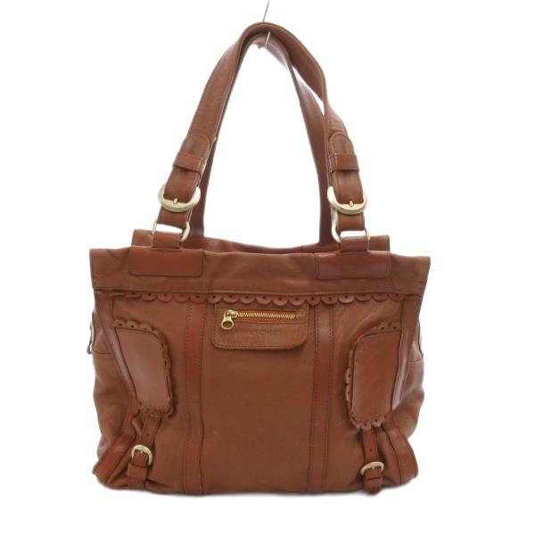 シーバイクロエ SEE BY CHLOE POYA ポヤ トートバッグ レザー ロゴ 茶 ブラウン ...