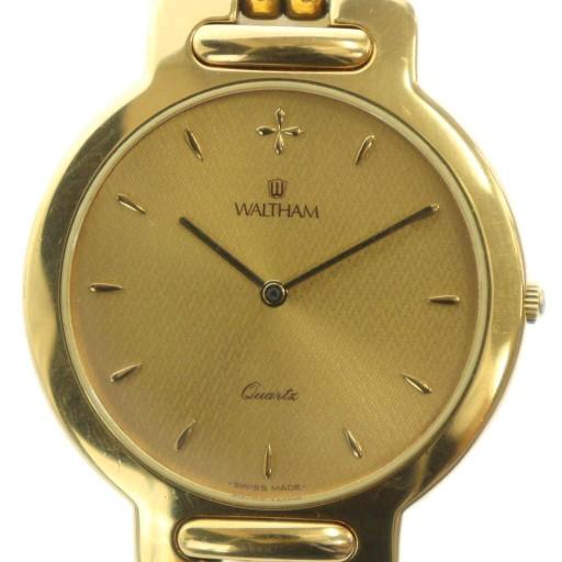ウォルサム WALTHAM 腕時計 ウォッチ クォーツ ゴールドカラー 金色 ロゴ 63320.26...